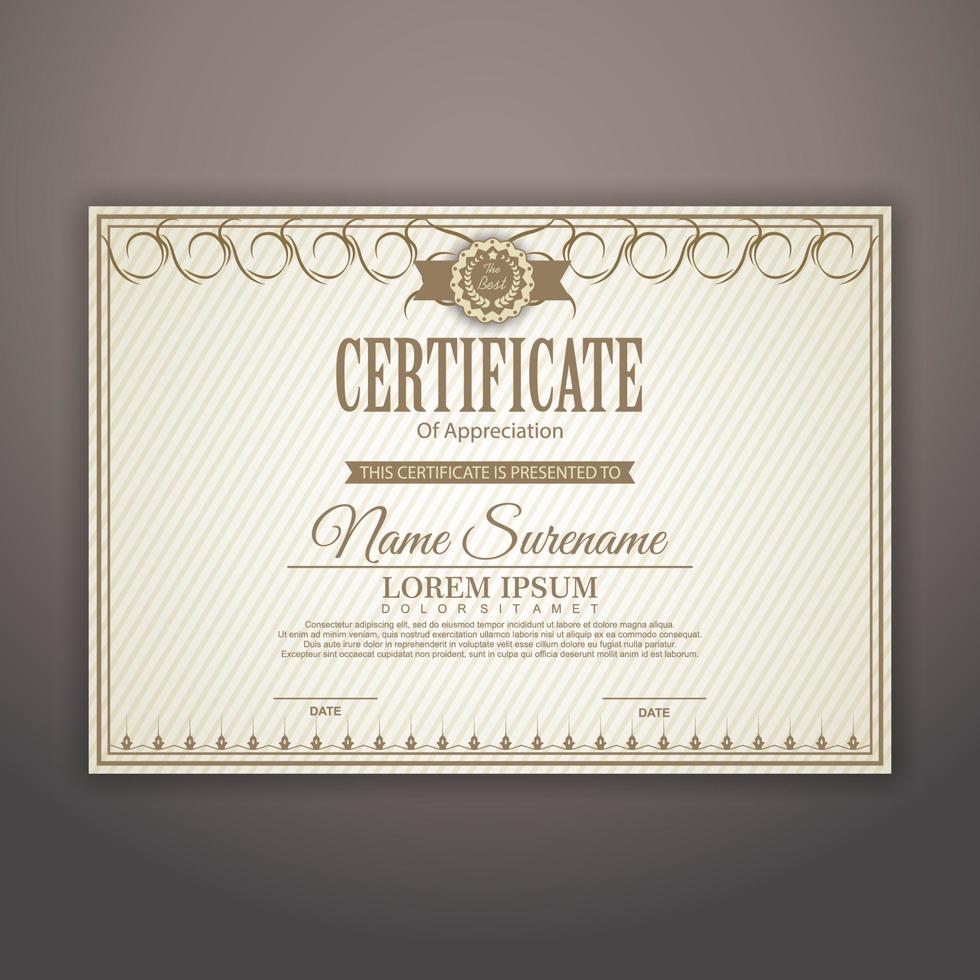 Modern certificate. Diploma Certificate of achievement template. vector