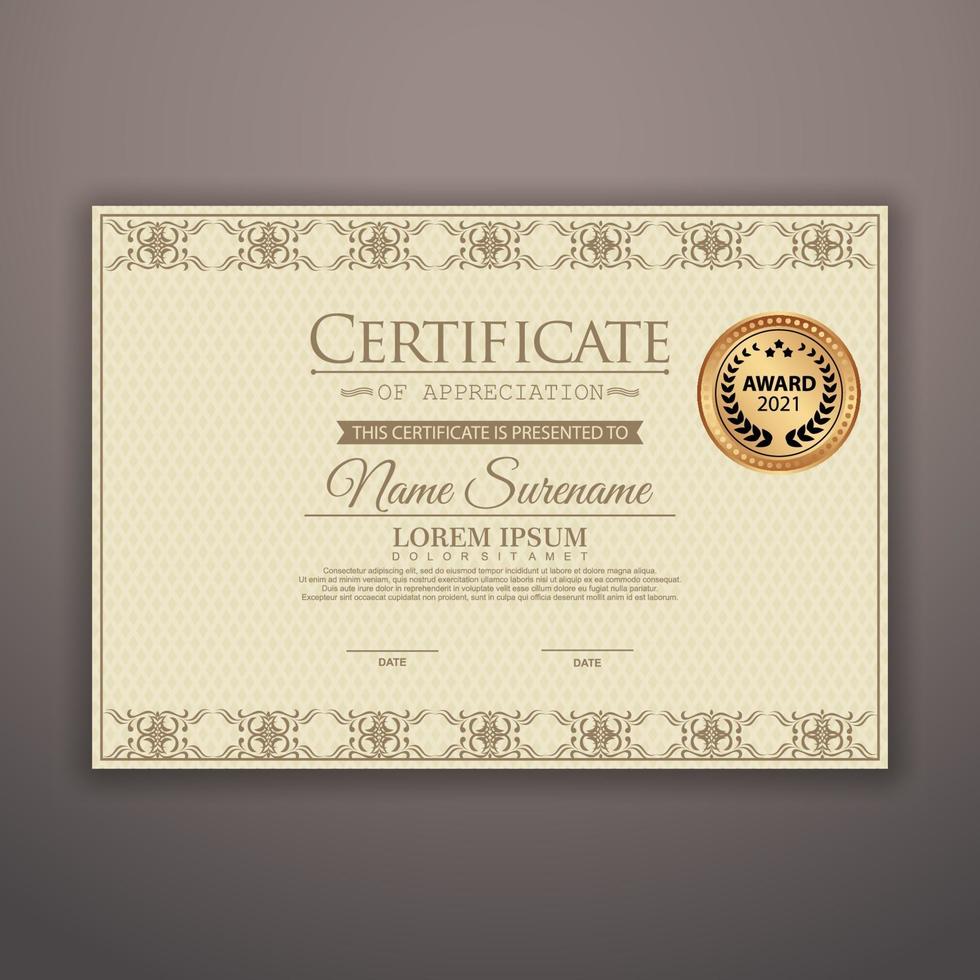 Diploma Certificate of achievement template vector