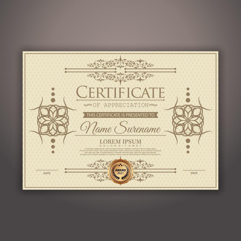 Modern certificate template. Suitable for appreciation. Premium vector. vector