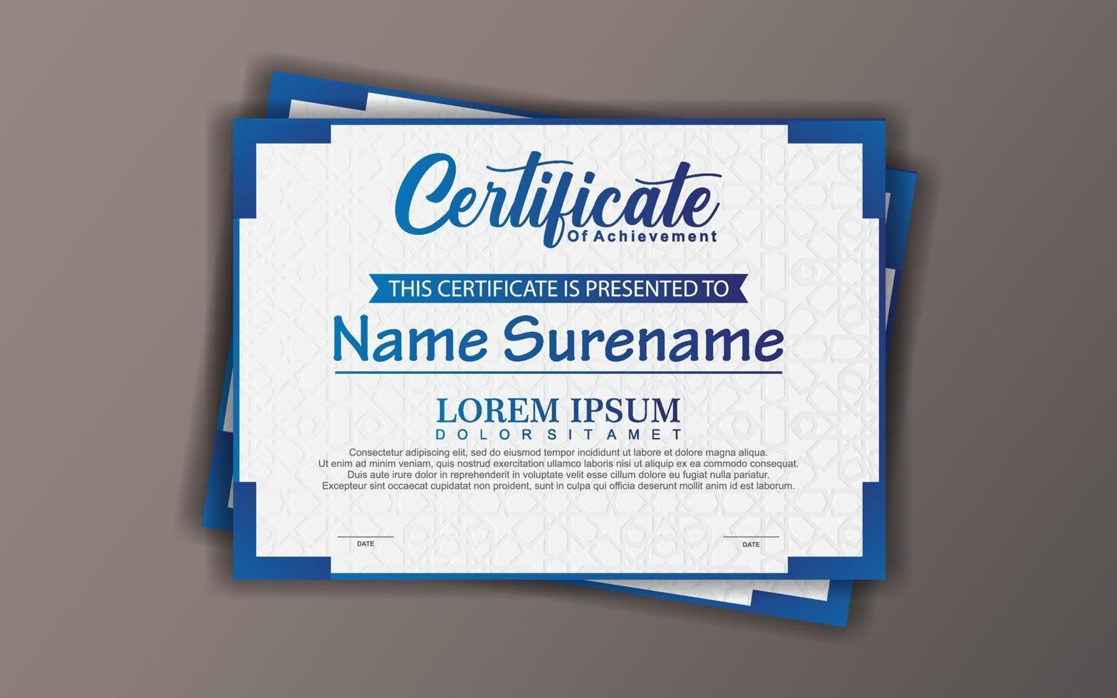 certificate template design vector