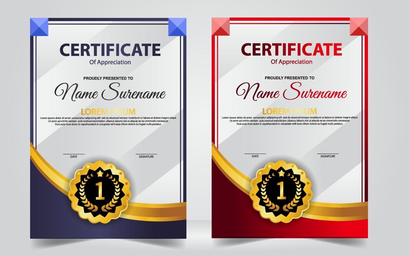 certificate template design vector