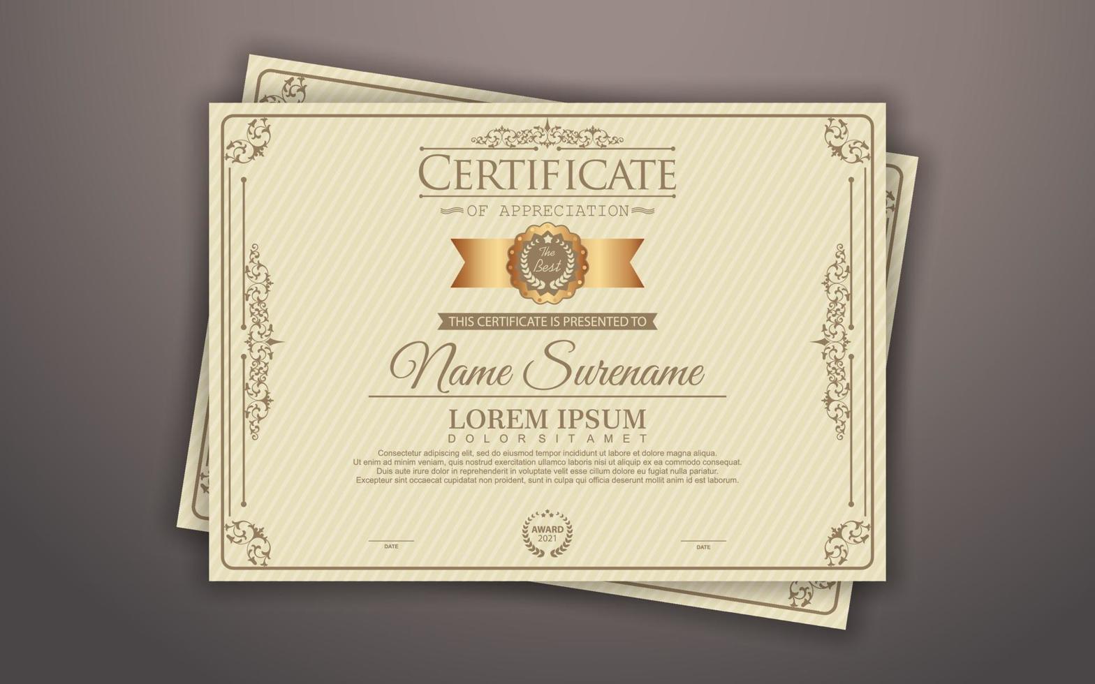 certificate template design vector