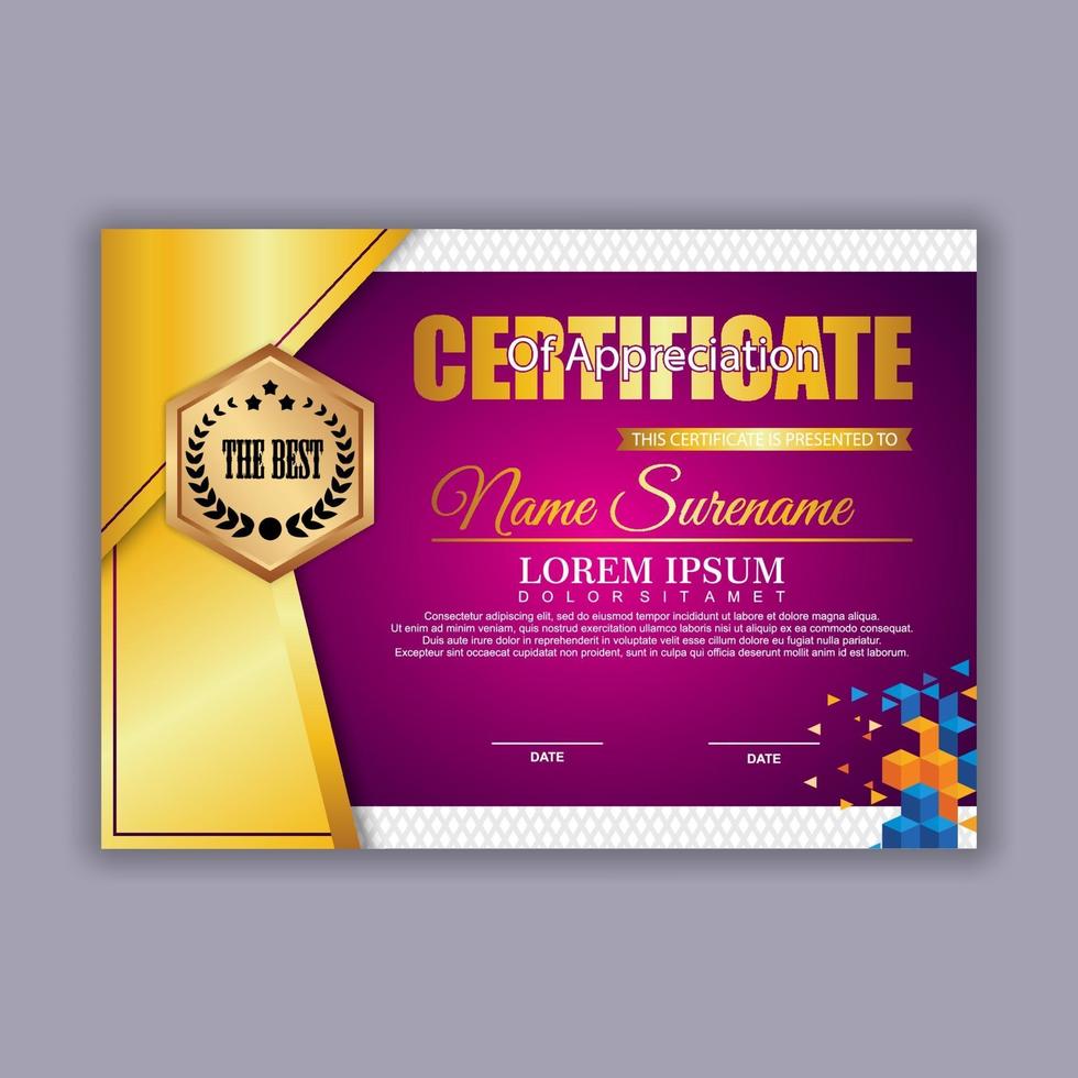 Modern certificate template. Suitable for appreciation. Premium vector. vector