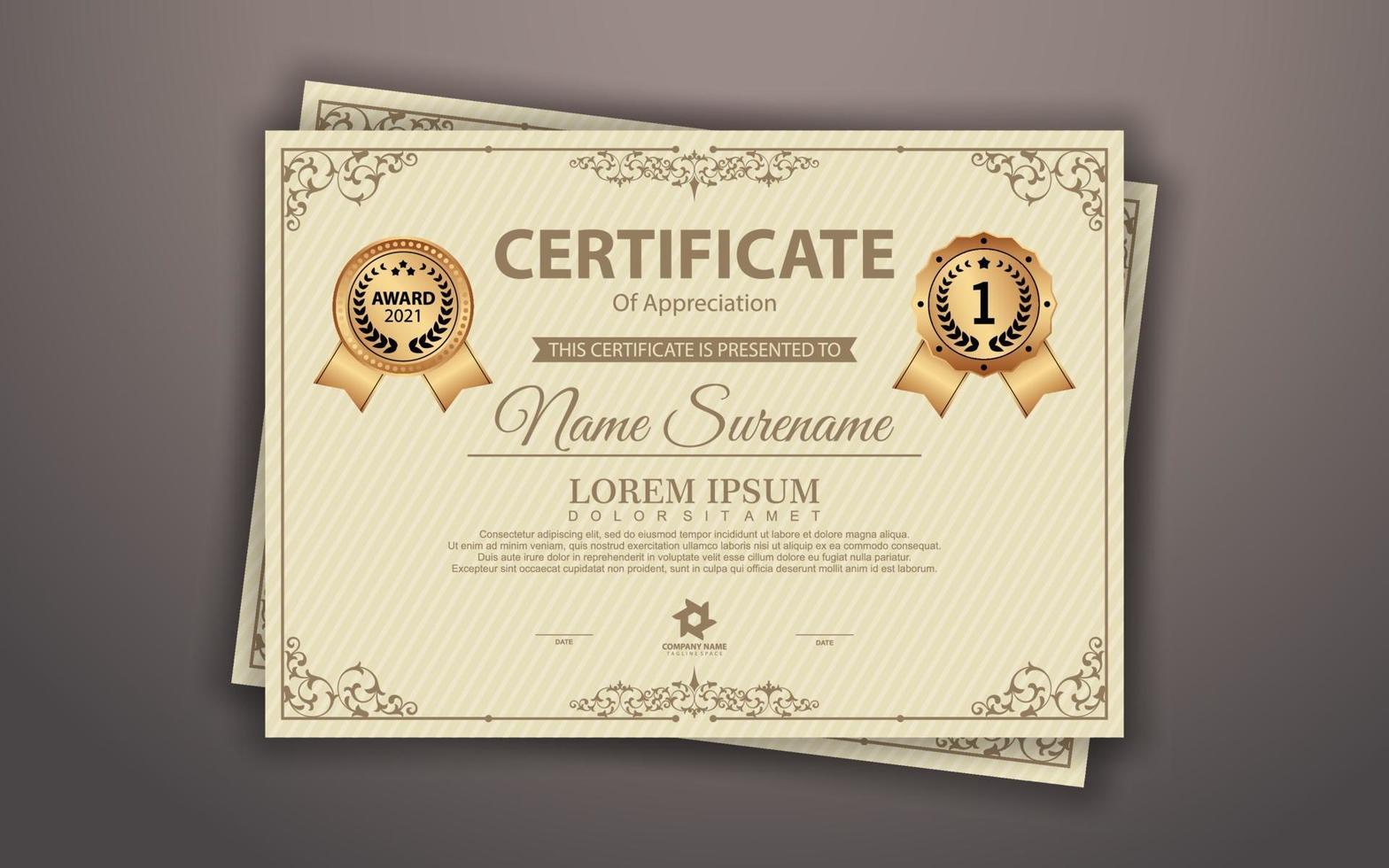 certificate template design vector