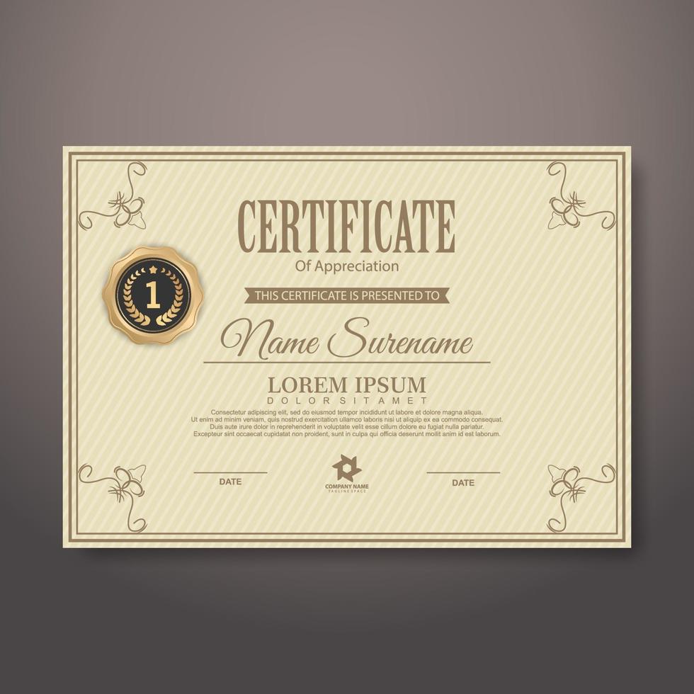 Diploma Certificate of achievement template vector