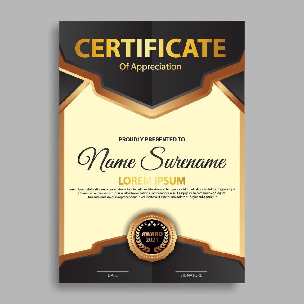 Modern certificate template. Suitable for appreciation. Premium vector. vector