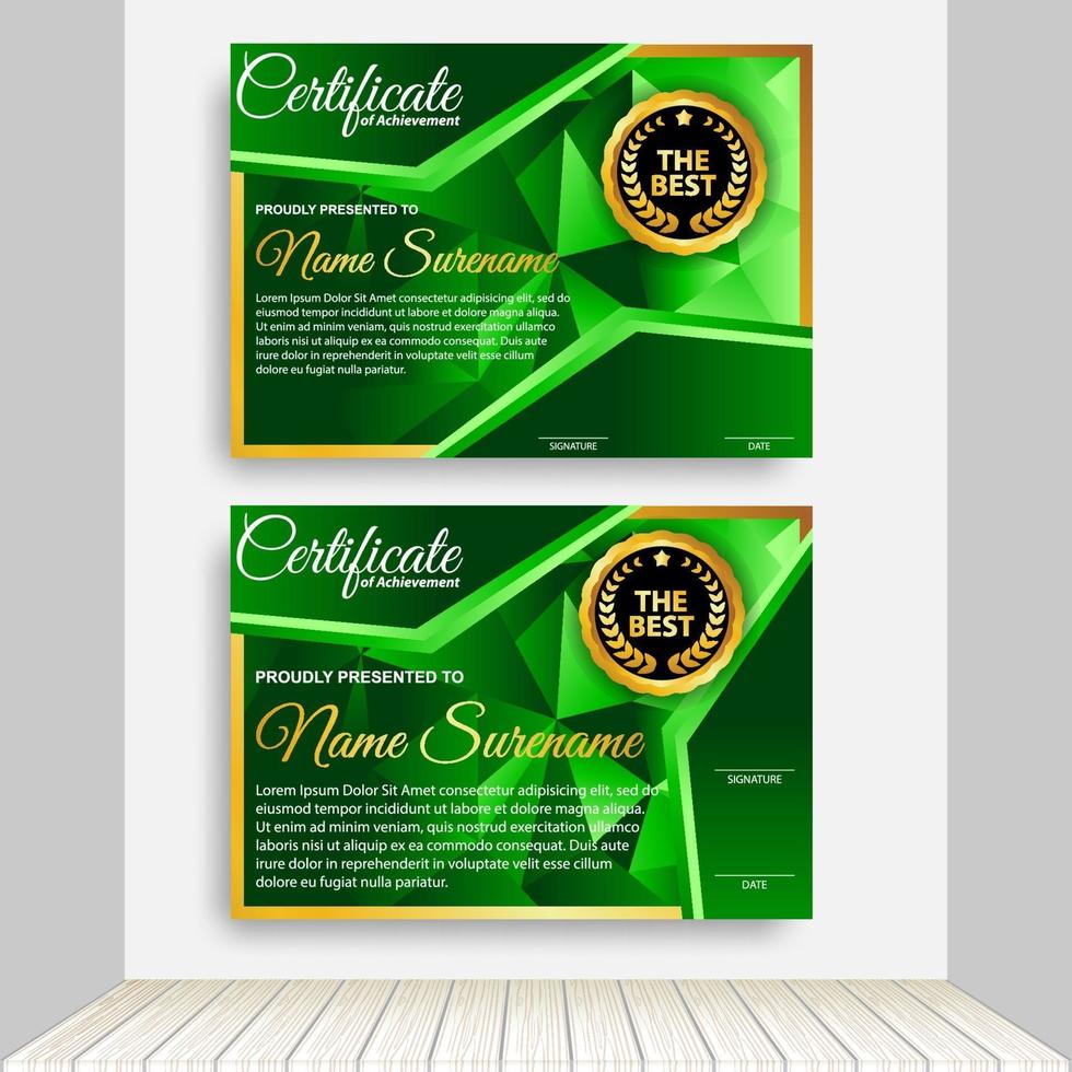 Professional certificate template diploma award design. Indoor Background. vector