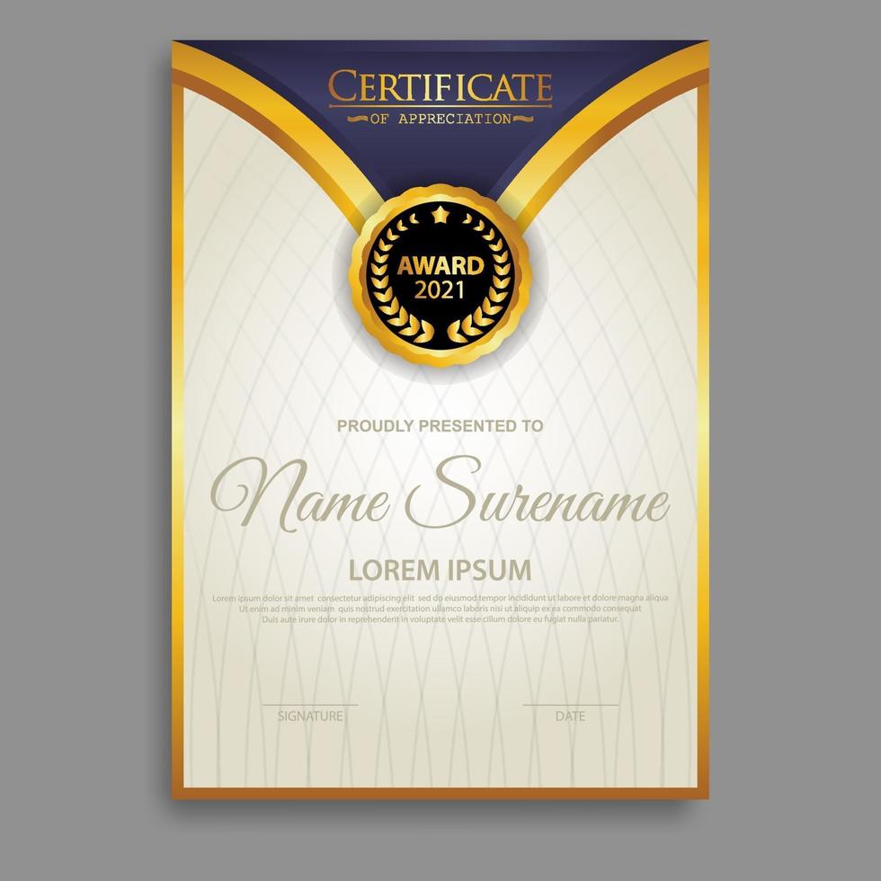 Modern certificate template. Suitable for appreciation. Premium vector. vector