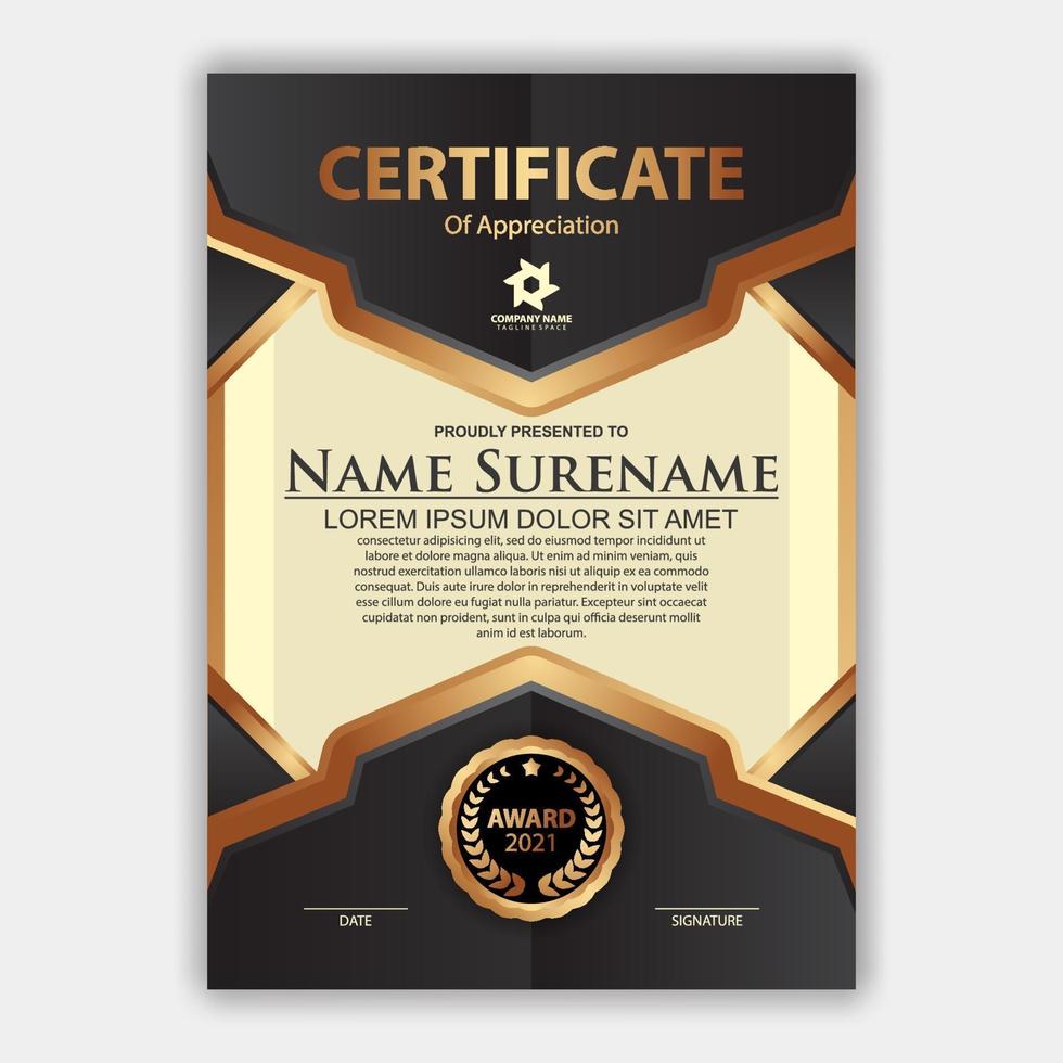 Modern certificate template. Suitable for appreciation. Premium vector. vector