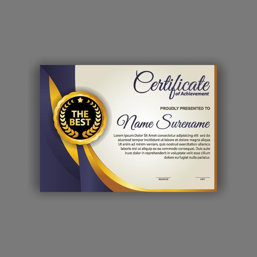 certificate template design vector