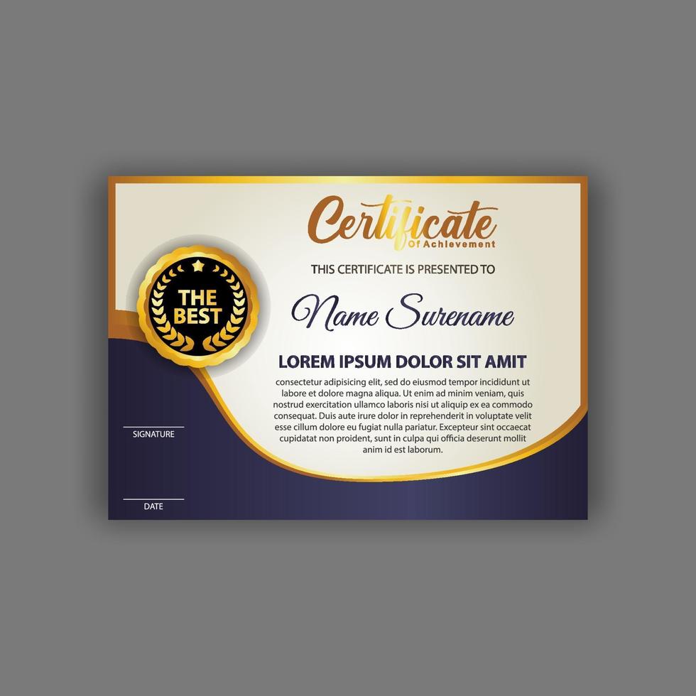 certificate template design vector