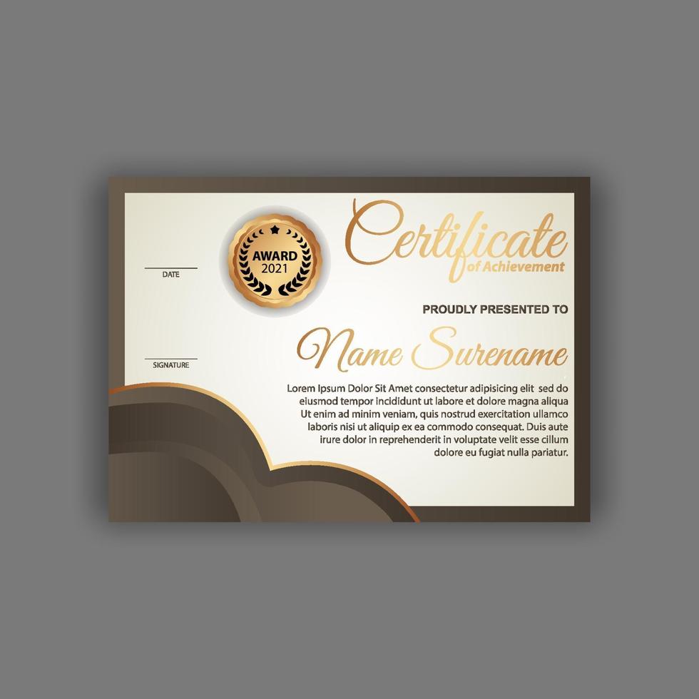 Professional certificate template diploma award design. Indoor Background. vector