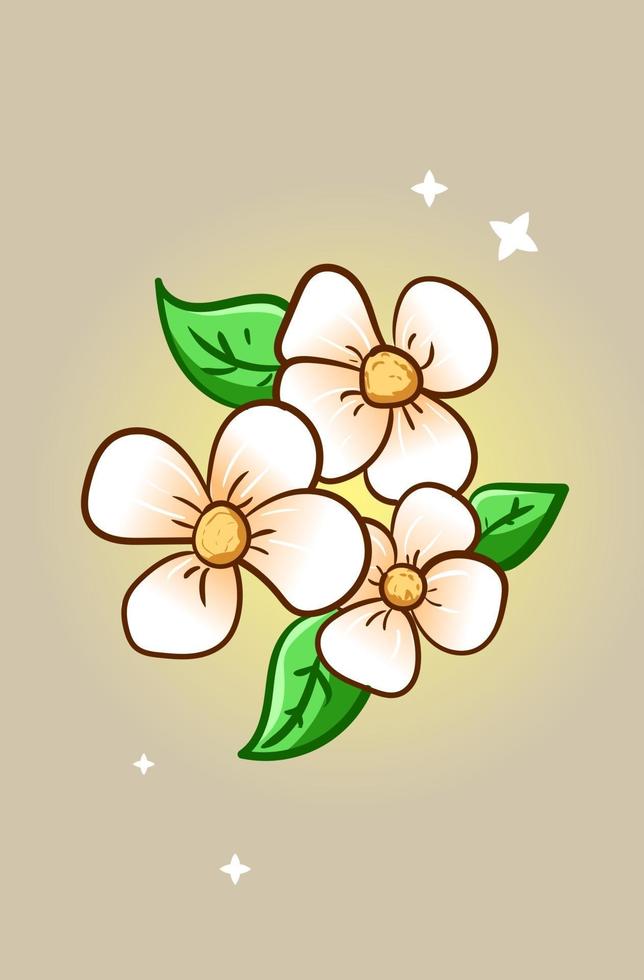 ilustración de dibujos animados de flor de flor de primavera vector