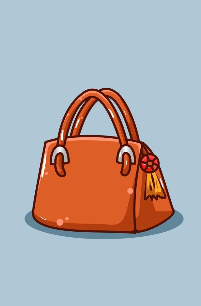 ilustración de dibujos animados de bolso de moda para mujer vector