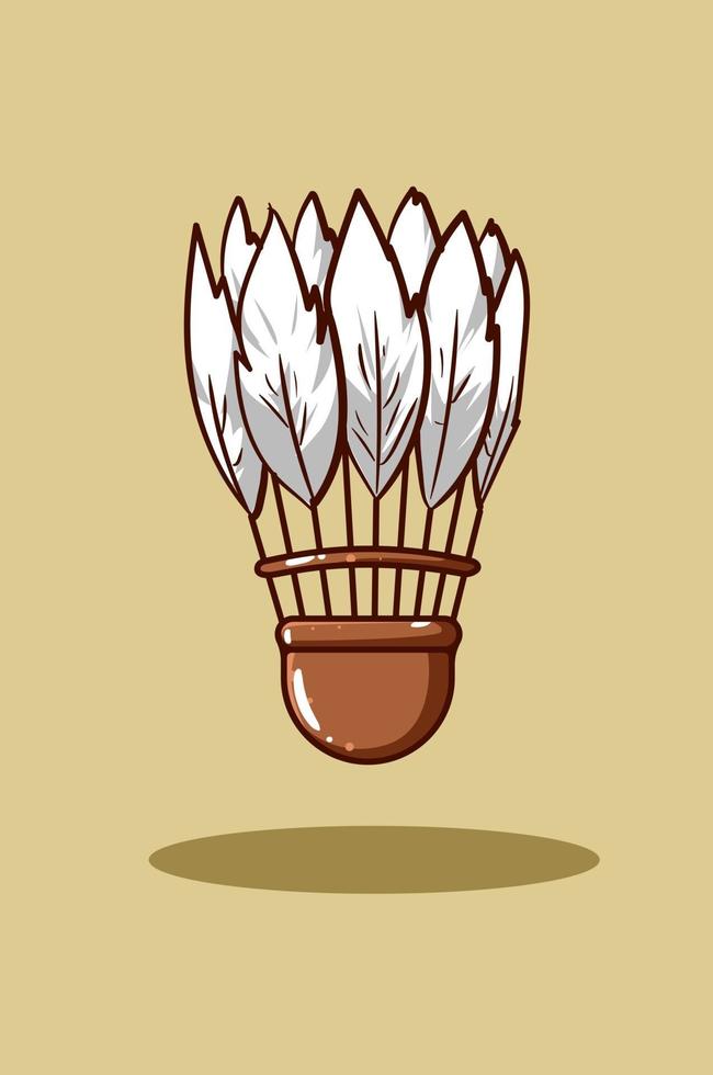 shuttlecock cartoon illustration vector