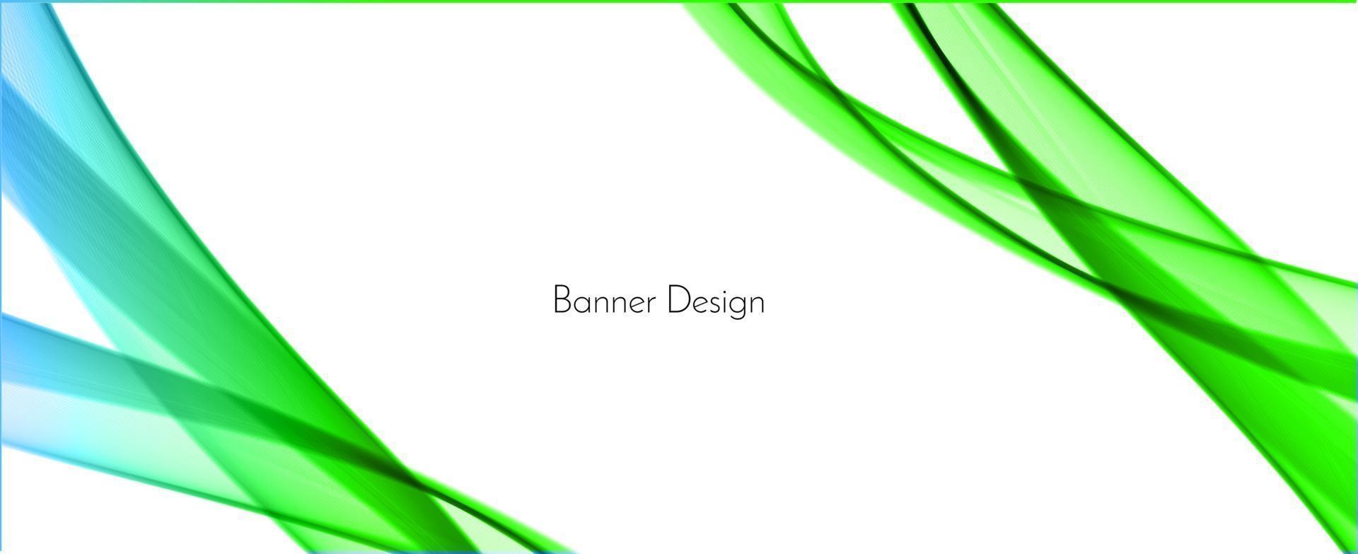 Fondo de banner de diseño de onda decorativa moderno verde abstracto vector