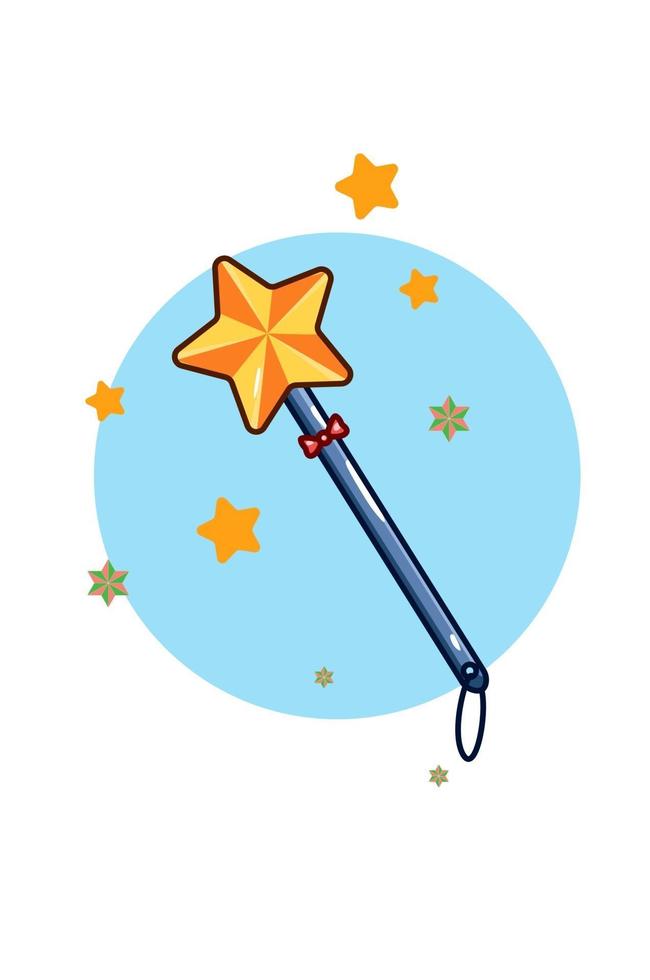 star magic wand vector icon cartoon illustrator