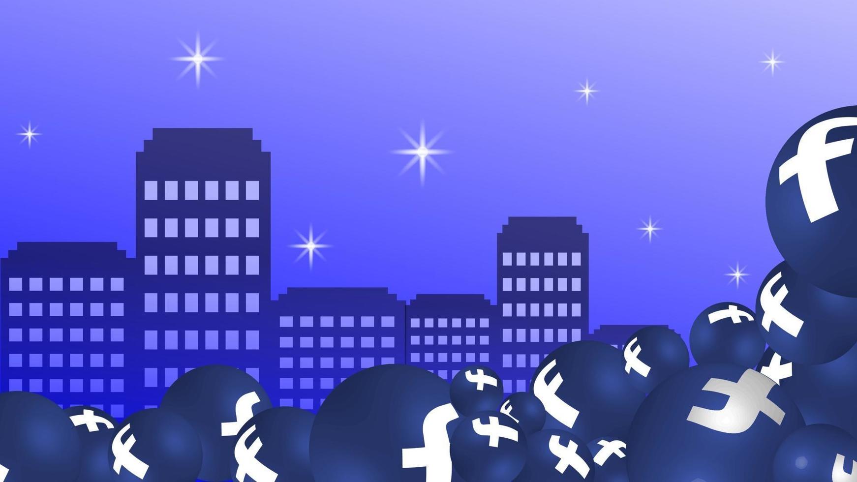 3d vector social media facebook icon background