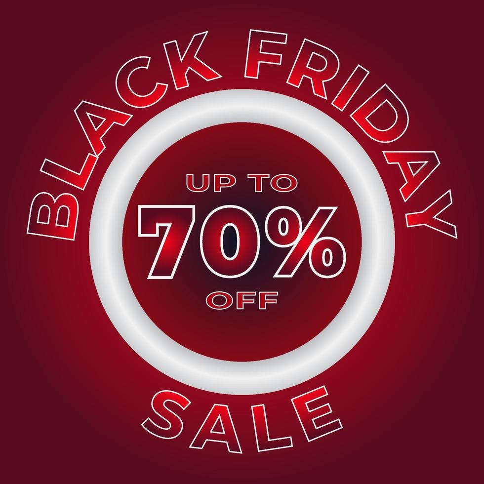 Black friday sale banner template with 70 off sale label symbol vector