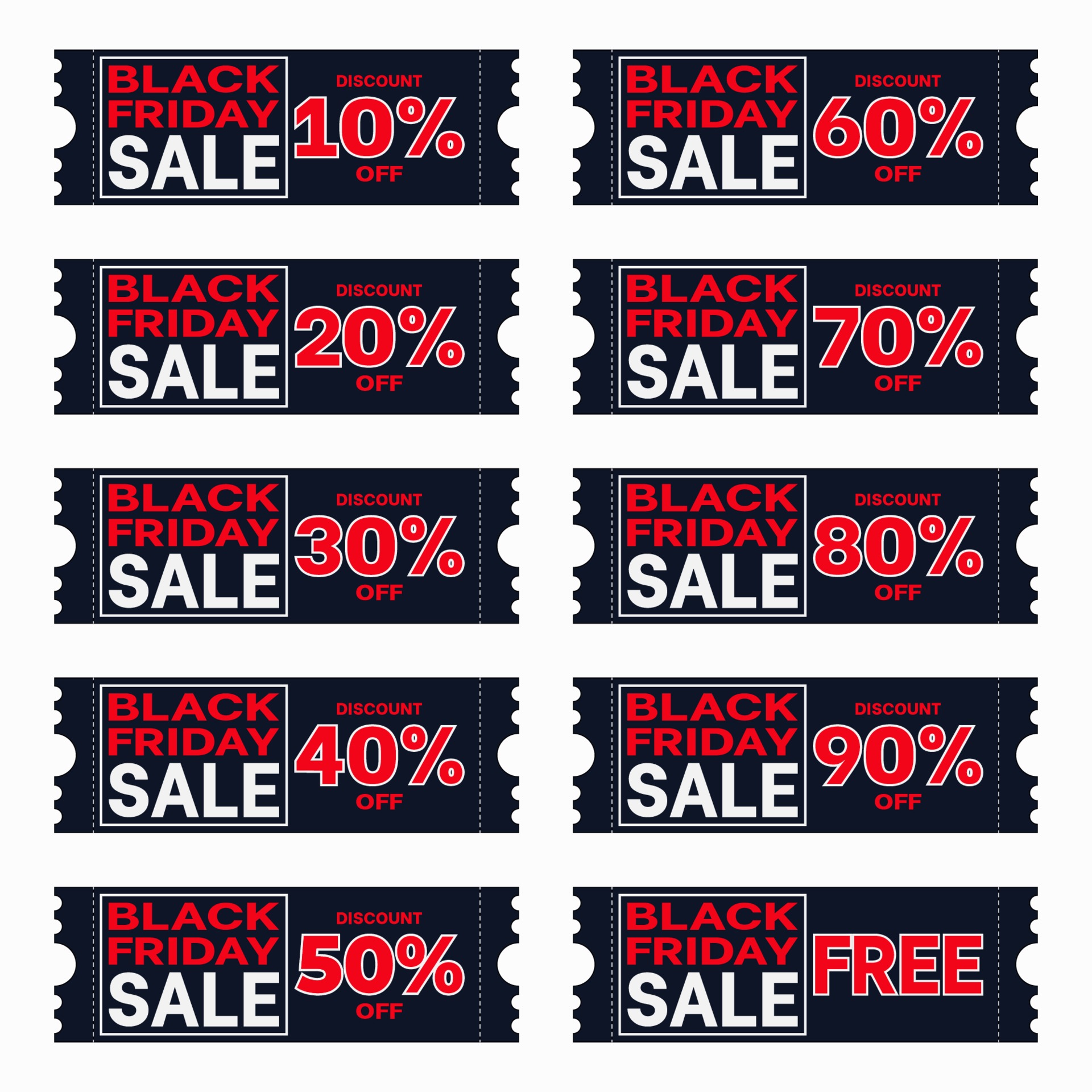 Coupon black friday with 10,20,30,40,50,60,70,80,90 percent ...