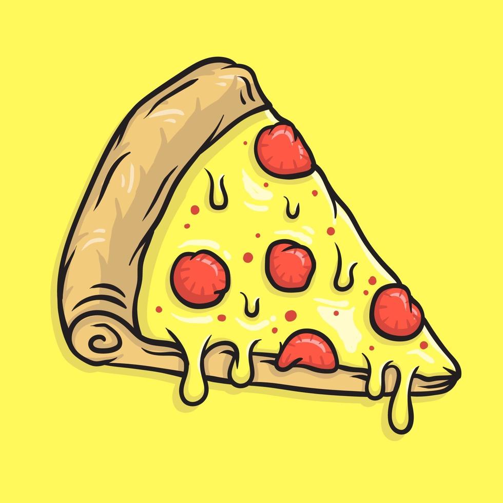 ilustración de pizza de queso mozzarella derretido vector