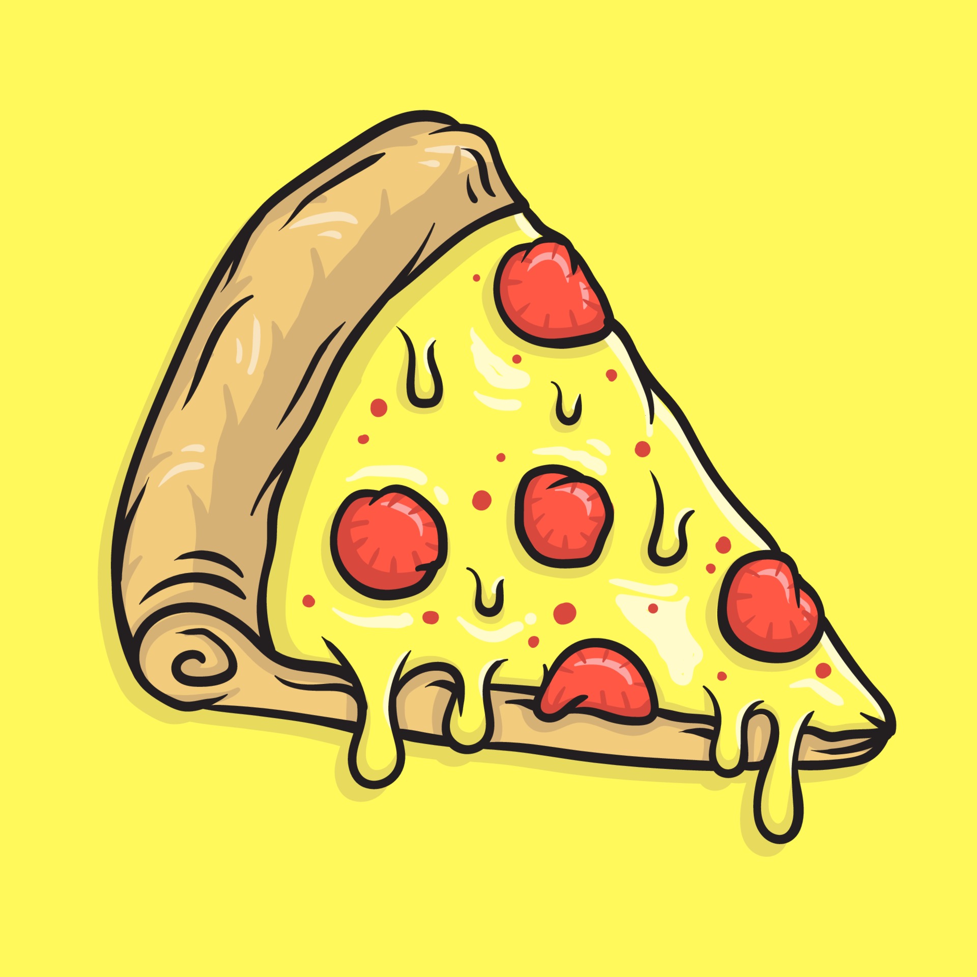 Melted mozzarella cheese pizza illustration 2151767 Vector Art at Vecteezy