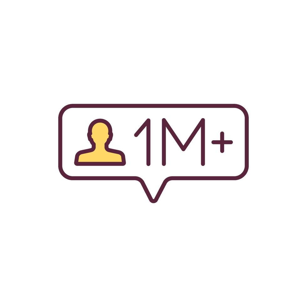 Mega influencer RGB color icon vector