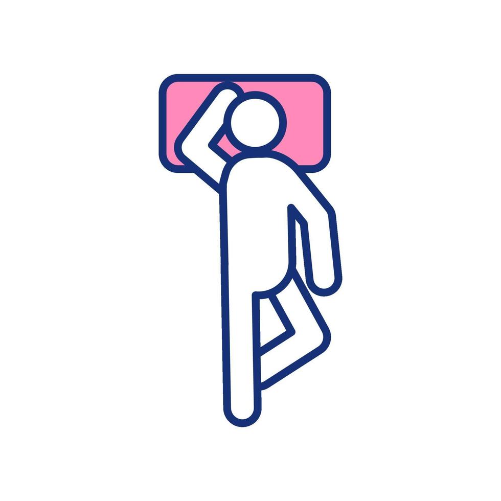 Starfish sleep position RGB color icon vector