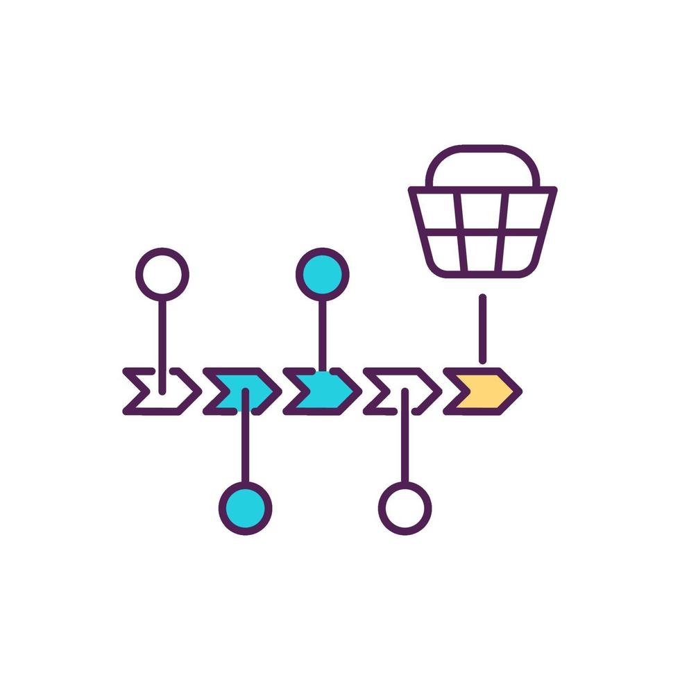 Customer journey mapping RGB color icon vector