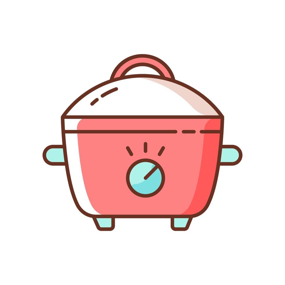 Slow cooker RGB color icon vector