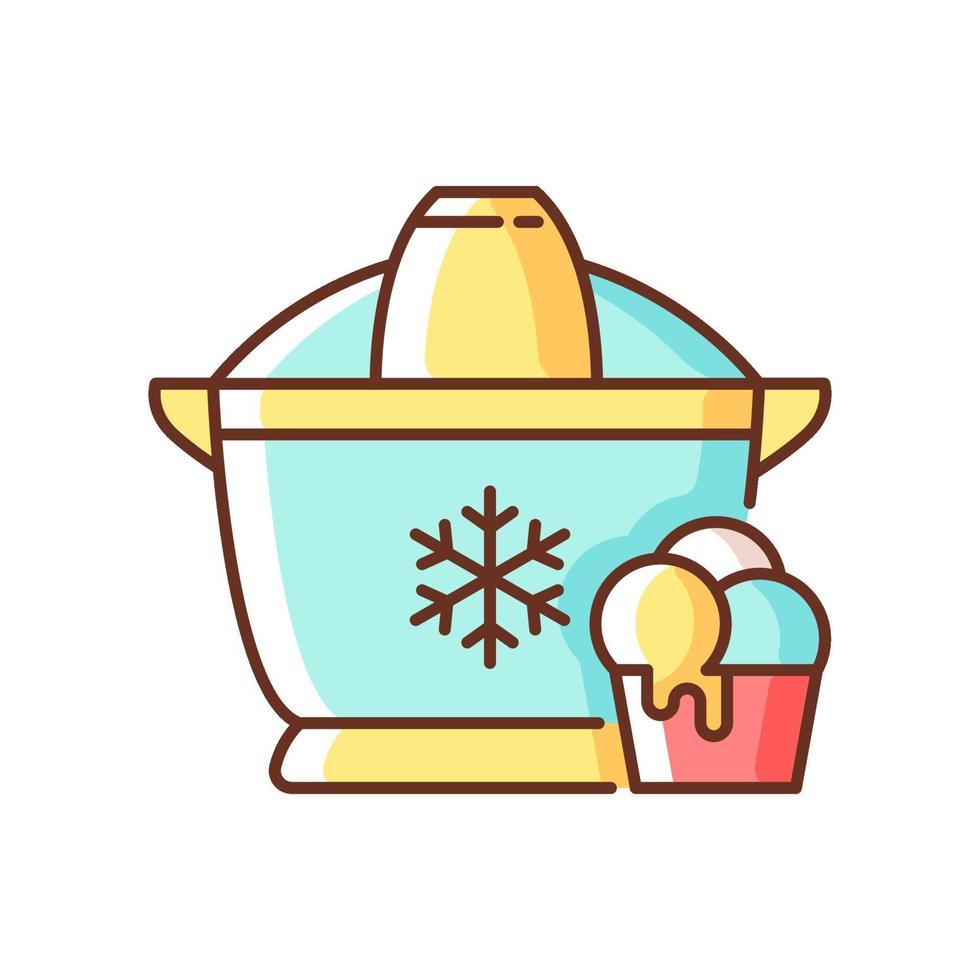 Ice cream maker RGB color icon vector