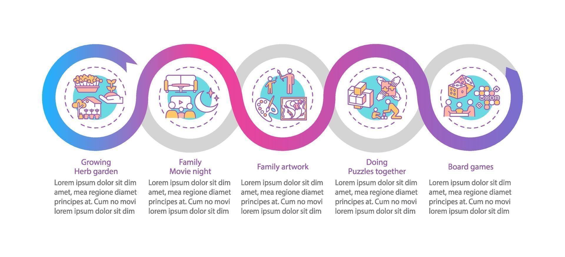 Indoor family activities vector infographic template