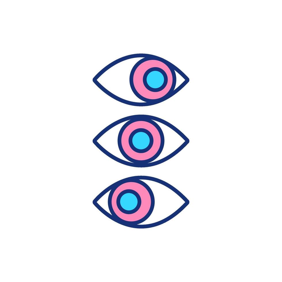 Rapid eye movements RGB color icon vector