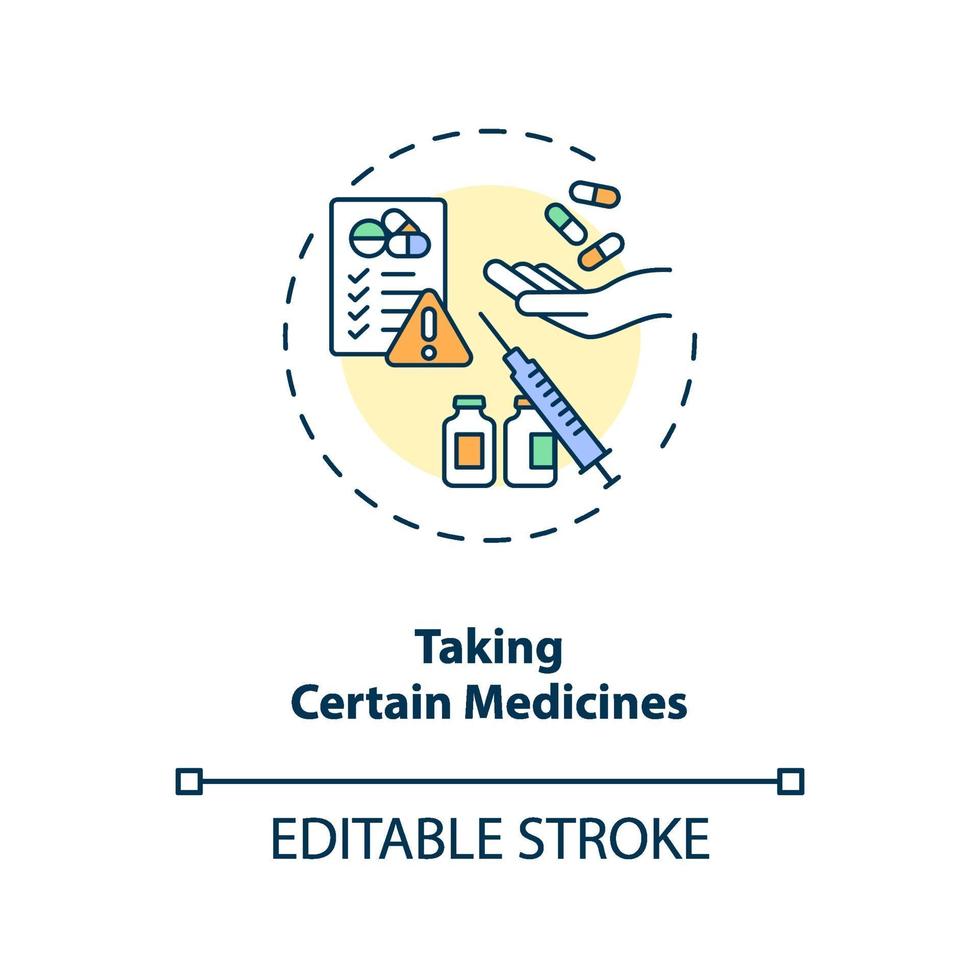 Taking certain medicines concept icon vector