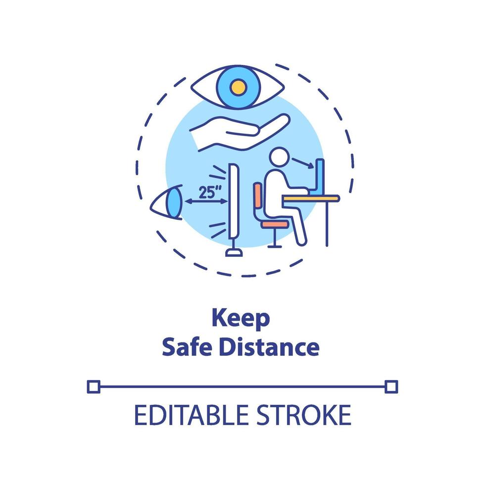 Keep safe distance concept icon vector