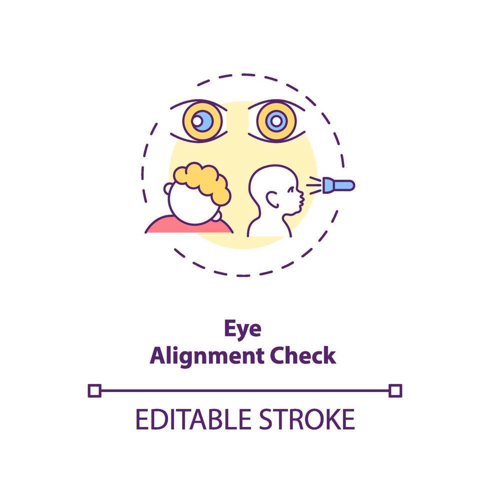 icono de concepto de verificación de alineación ocular vector