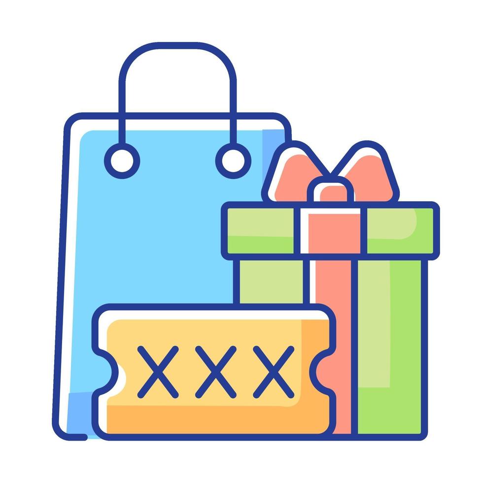 Promo code for purchase bonus RGB color icon vector