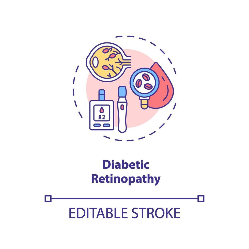 icono del concepto de retinopatía diabética vector