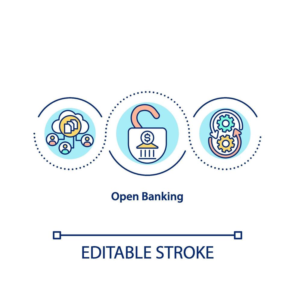 Open banking concept icon vector