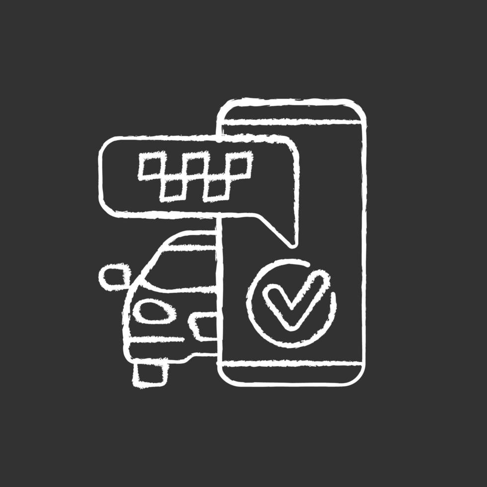 Text alerts chalk white icon on black background vector