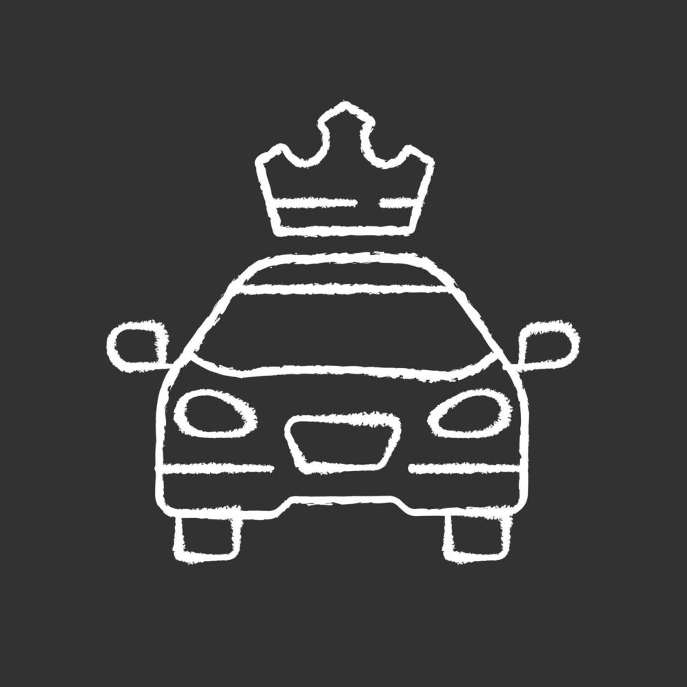 Premier cars chalk white icon on black background vector