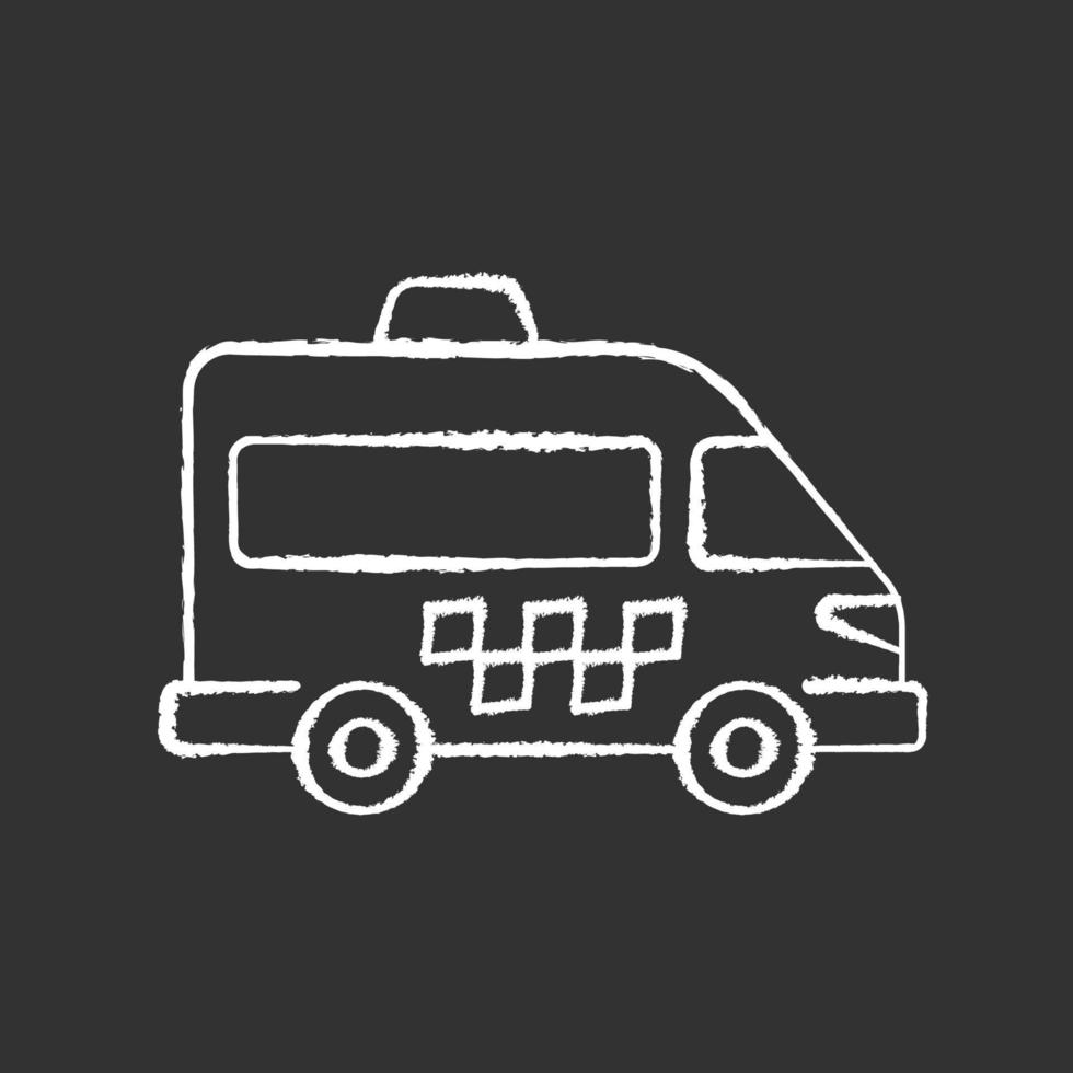 Shuttle buses chalk white icon on black background vector