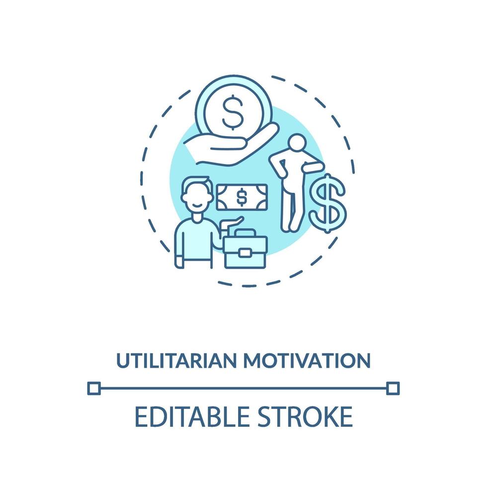 Utilitarian motivation concept icon vector