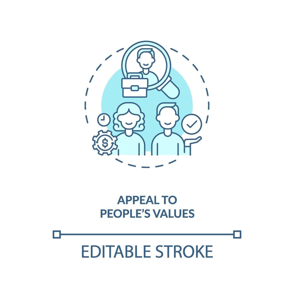 Appeal to values of people concept icon vector