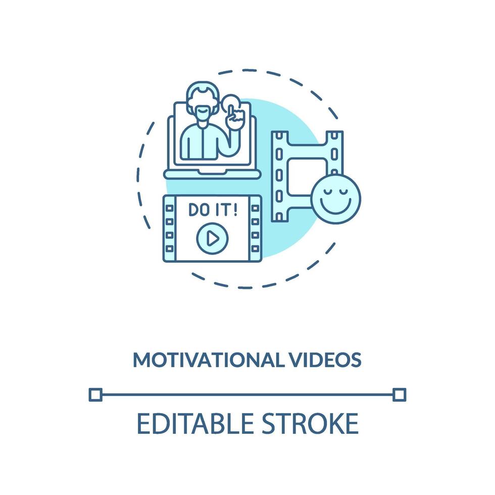 icono de concepto de videos motivacionales vector