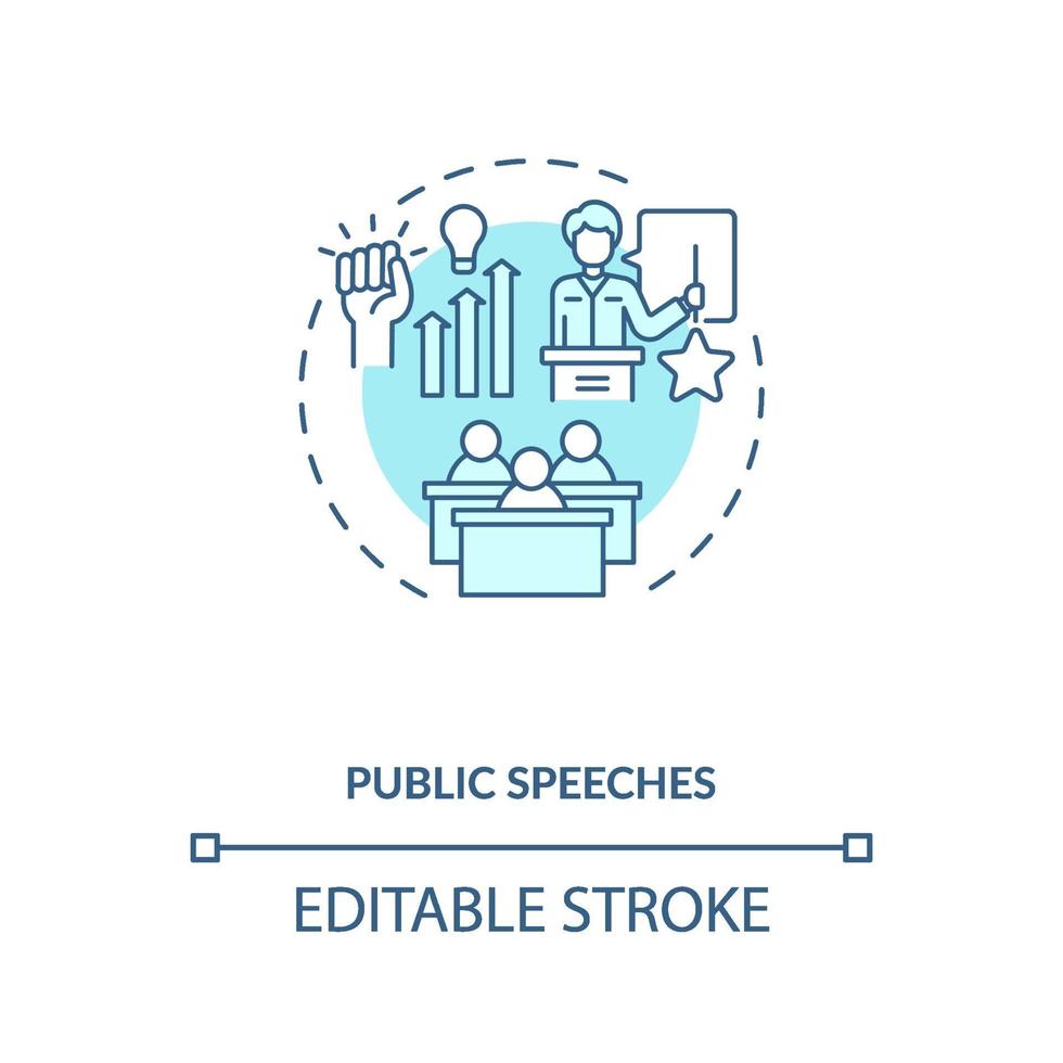 Public speeches concept icon vector