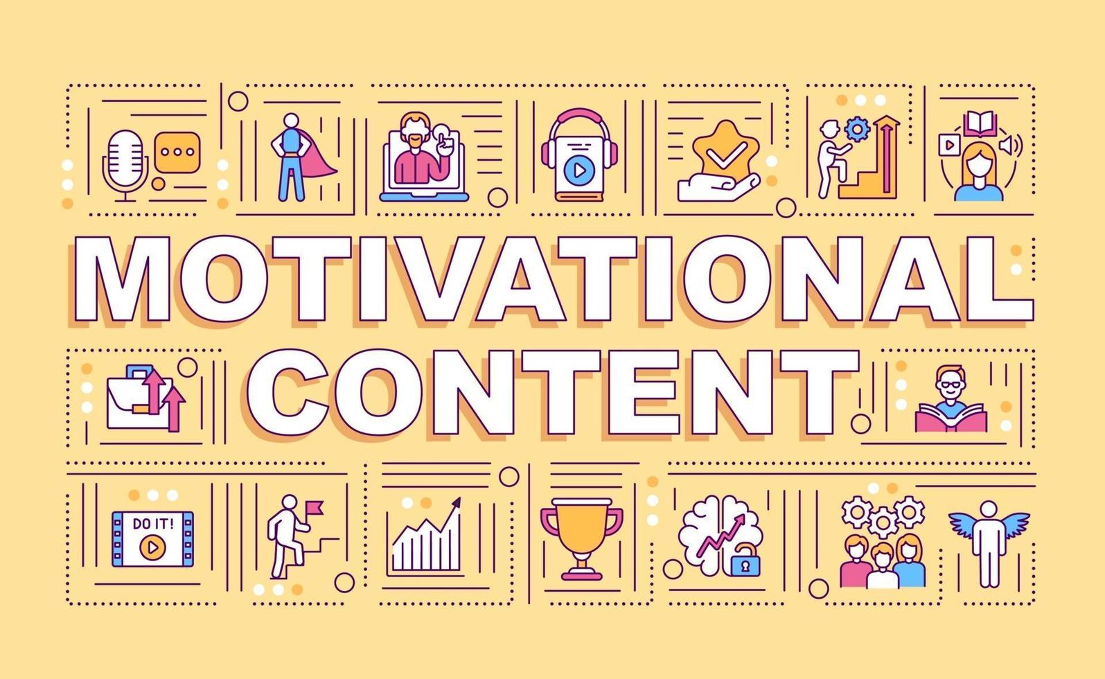 banner de conceptos de palabra de contenido motivacional vector