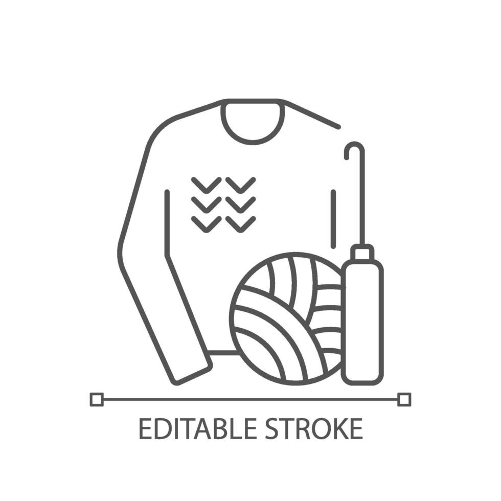 Knitwear alteration and repair linear icon vector