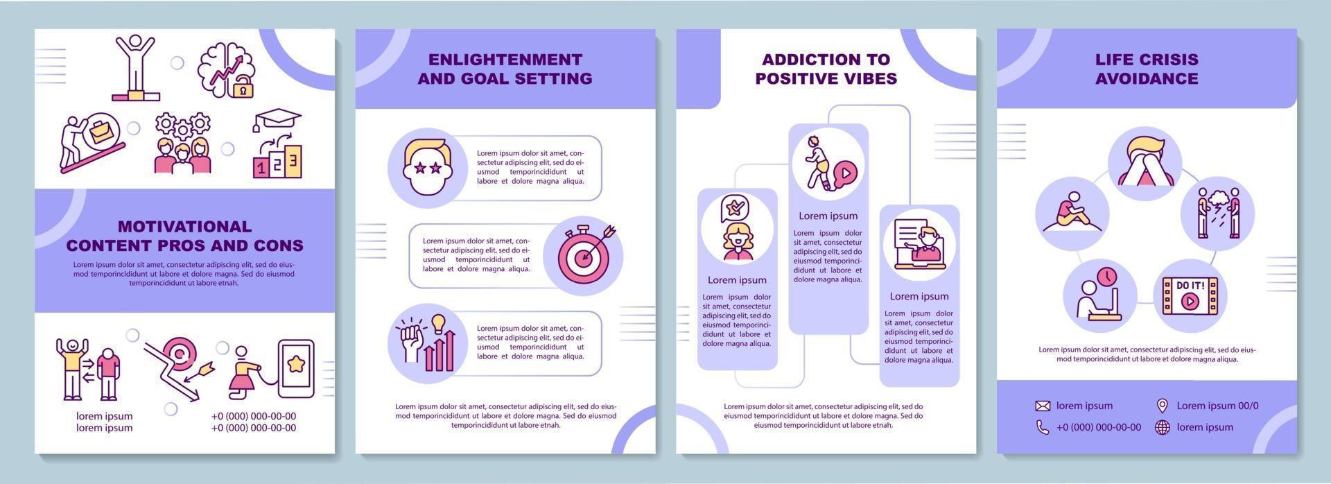 Motivational content pros and cons brochure template 2152089 Vector Art