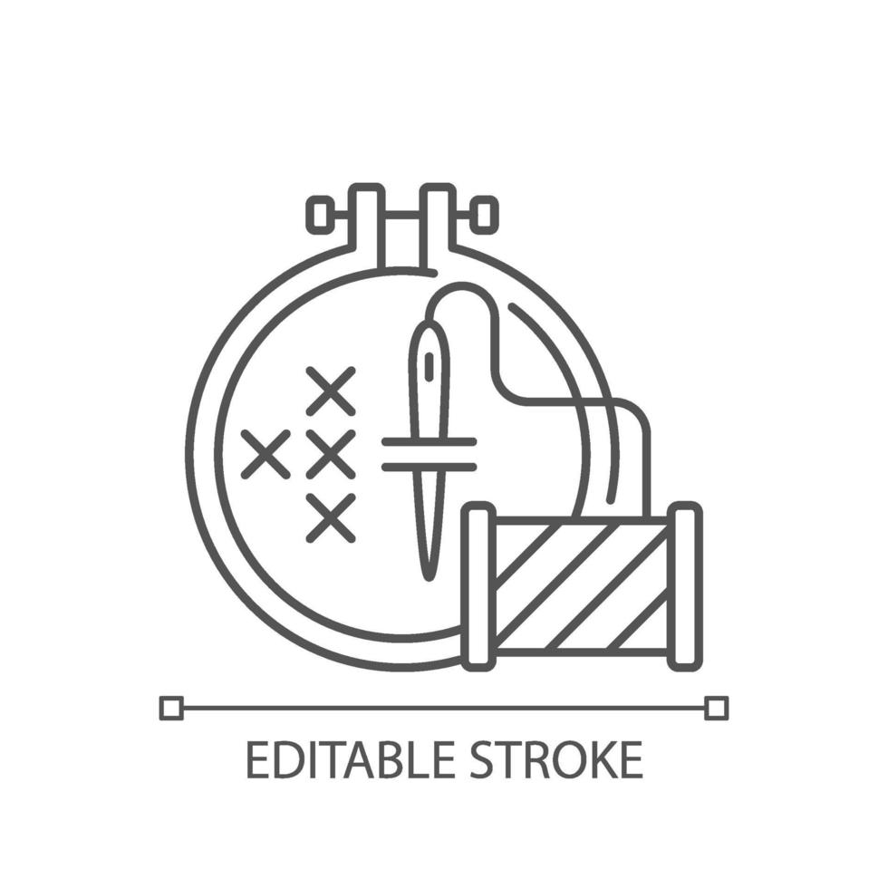 Embroidery linear icon vector